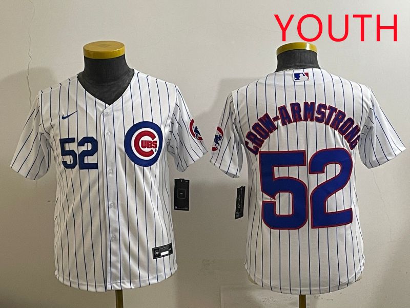 Youth 2025 Chicago Cubs #52 Crow-Armstrong White Stripe Game Nike MLB Jersey style 3